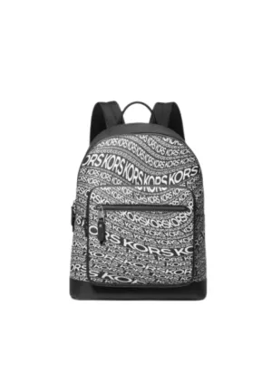 ( PREORDER ) Michael Kors Hudson Backpack Graphic Logo In Blk/Wht Multi 33F3LHDB2P