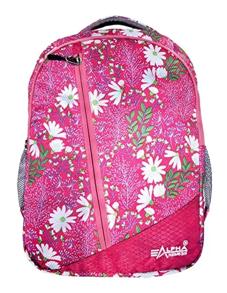 Alpha Nemesis Casual School Backpack/College Bag For Kids Made With Waterproof polyester 30 Ltrs Pink School Backpack