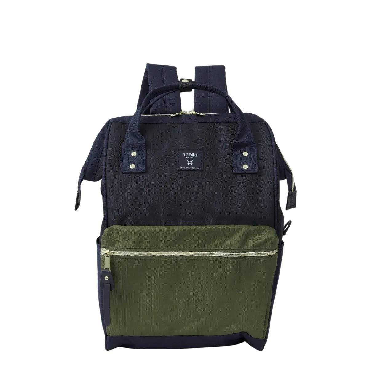 Anello Cross Bottle Backpack Regular in Navy Olive