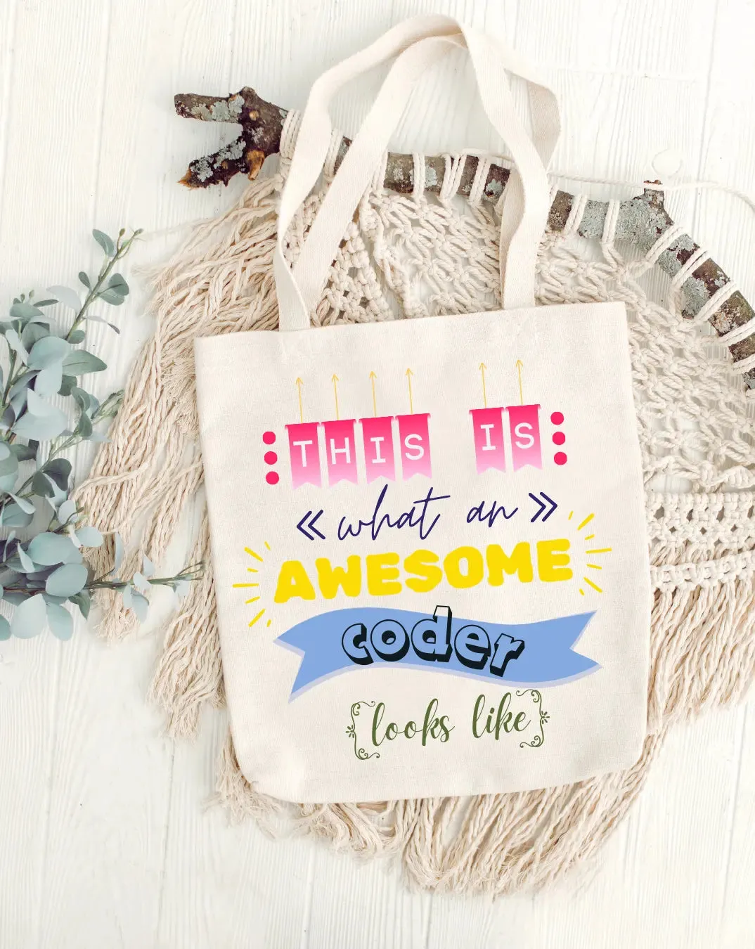 Awesome Coder -  Canvas Reusable Bags