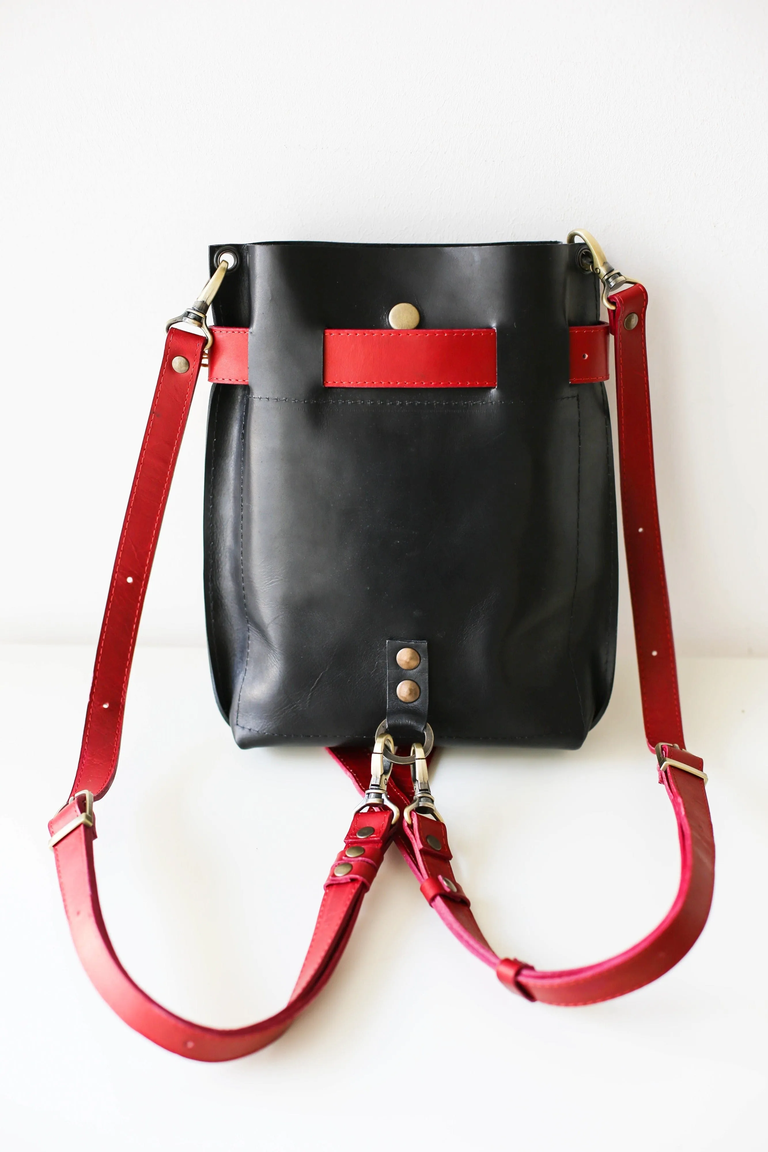 Black w/Red Leather Bag