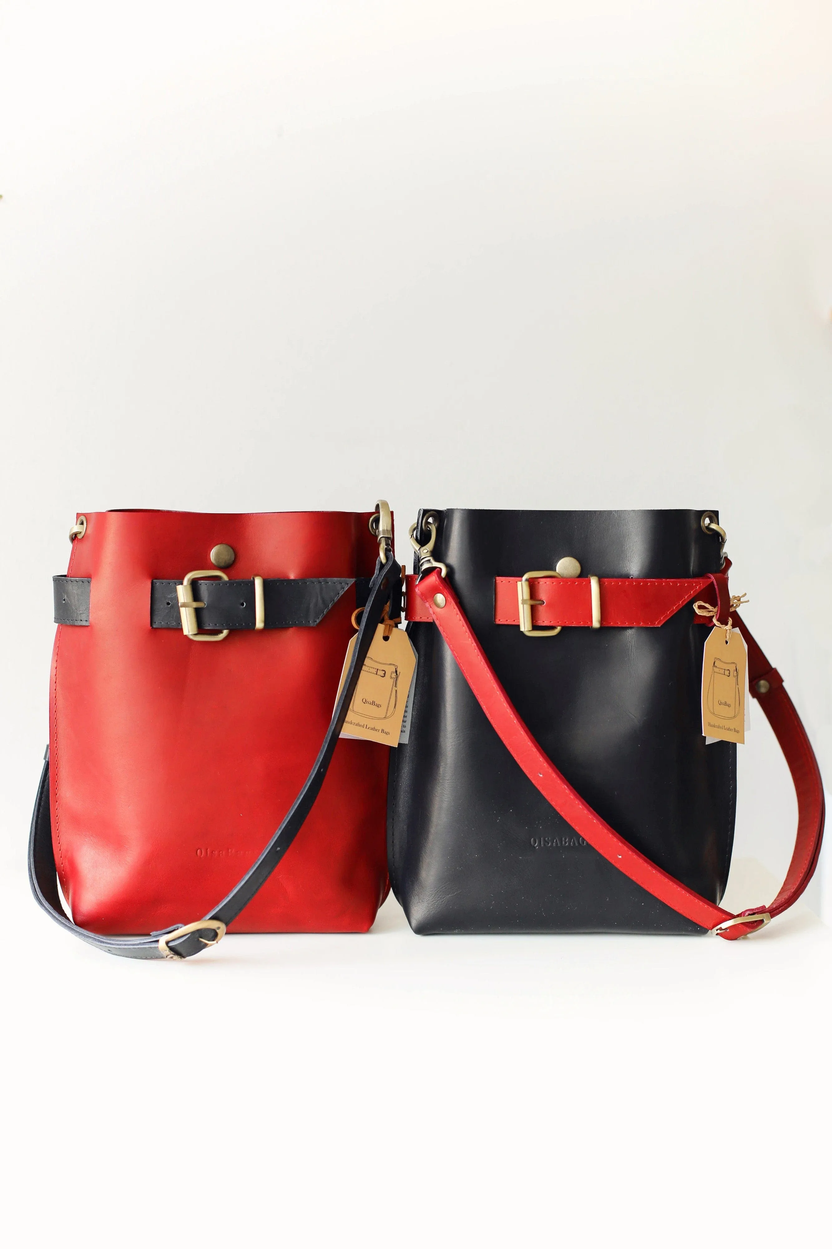 Black w/Red Leather Bag