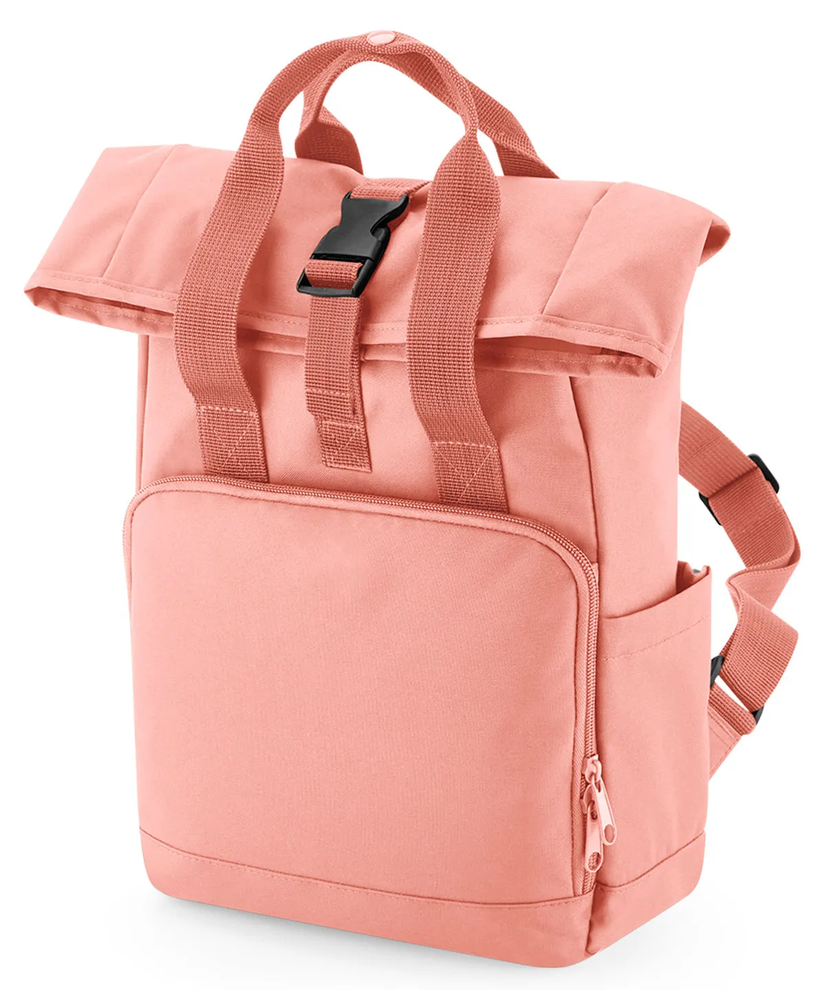 Blush Pink - Recycled mini twin handle roll-top backpack