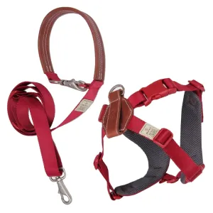 BUNDLE DEAL: Sputnik Comfort Dog Harness   Multifunctional Leash Set (Red)