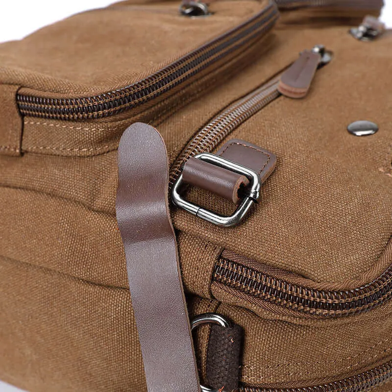 Canvas Laptop Bag: Briefcase, Backpack, Shoulder Bag in One