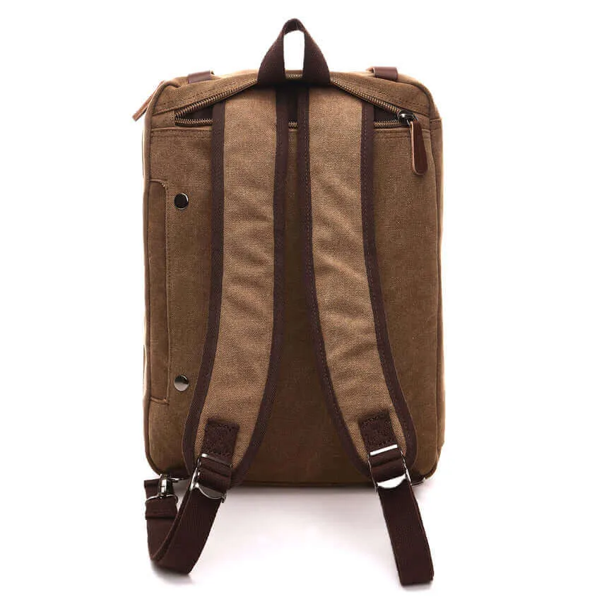 Canvas Laptop Bag: Briefcase, Backpack, Shoulder Bag in One