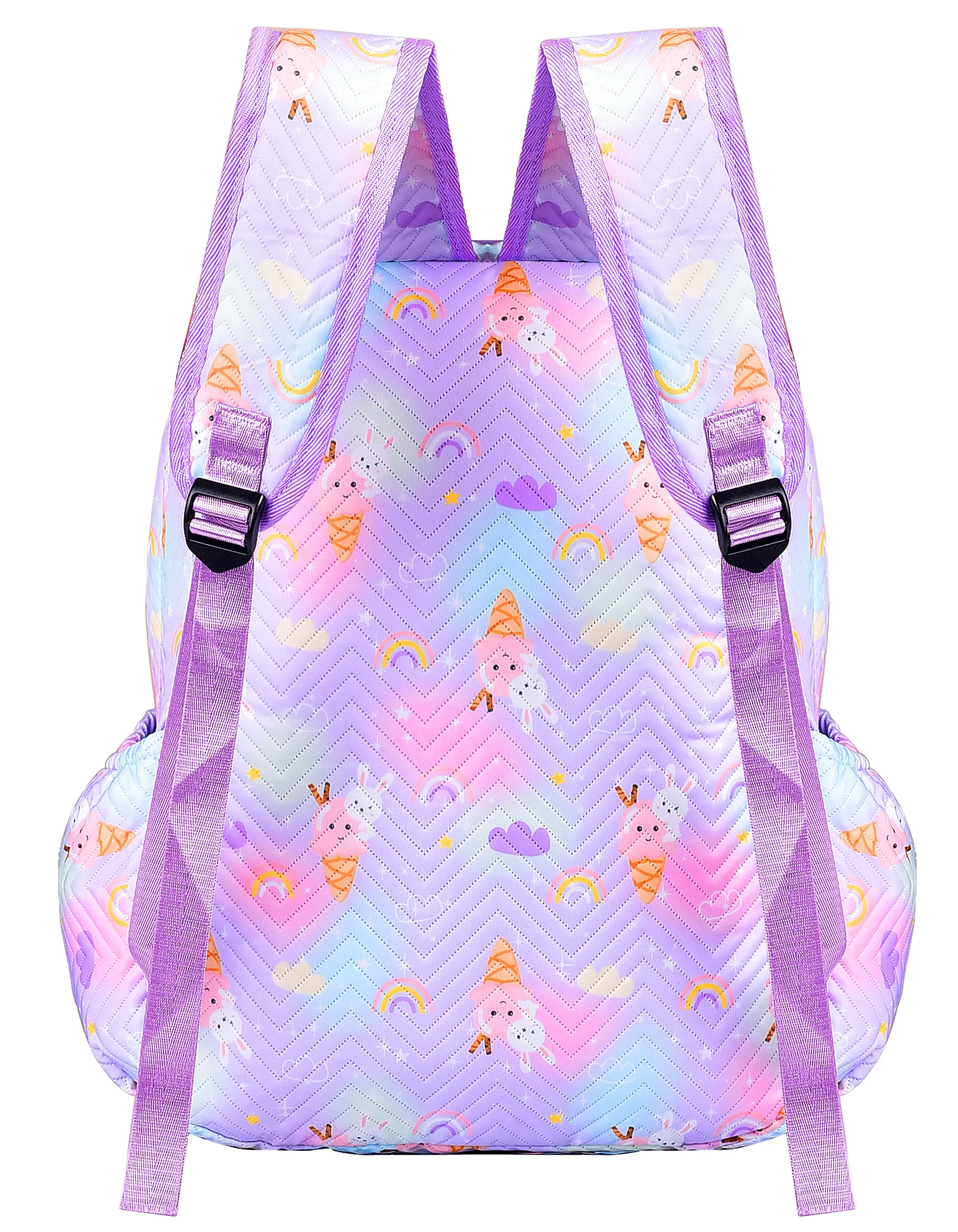 Clouds Love School Bag for Girls Kids Stylish Waterproof Girls School Bag Fashionable Large Capacity School Backpack for Girls Gift School Bag for Kids Girls (6-12 Years Old)Purple