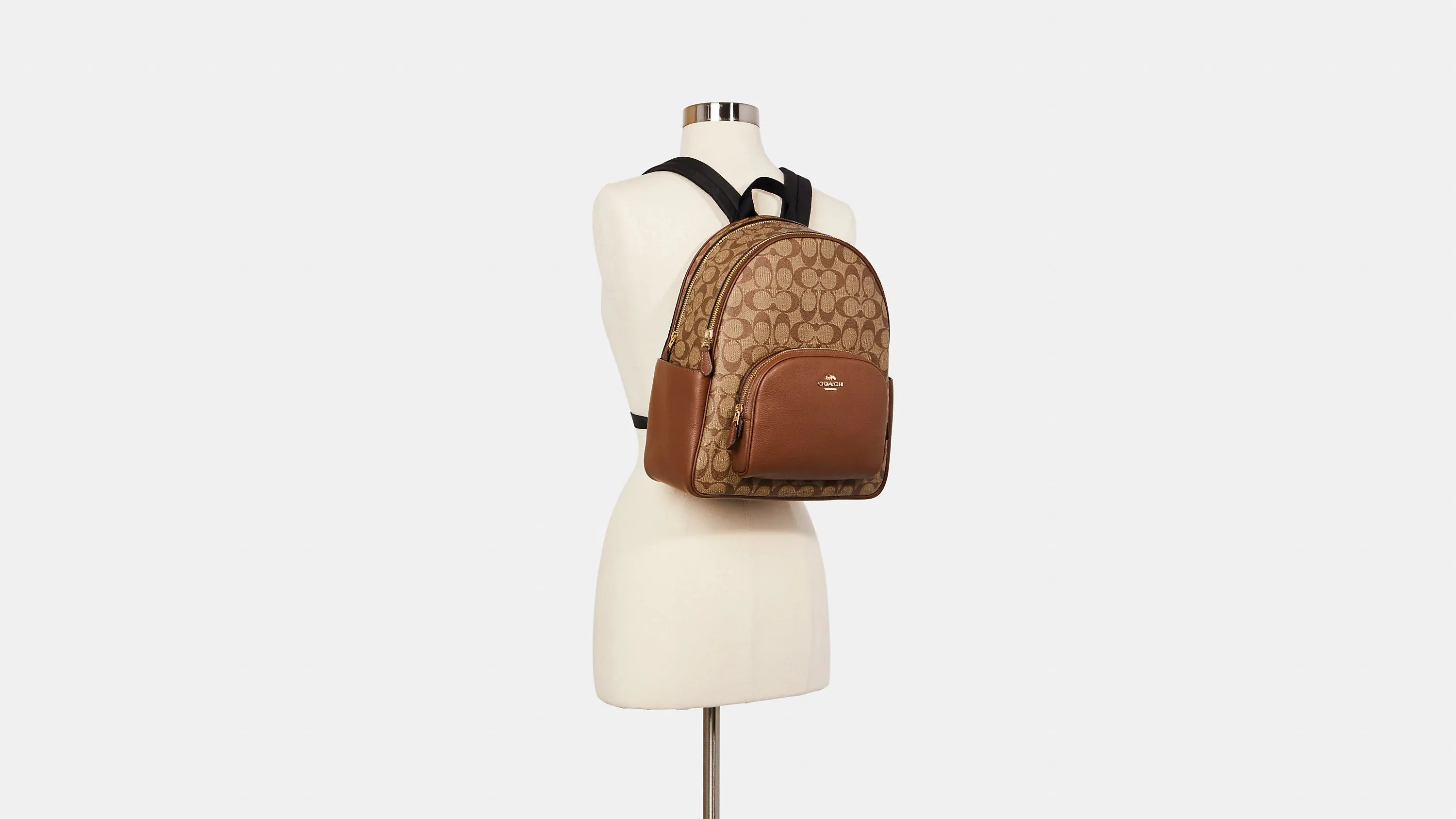 Coach Large Court Backpack In Signature Canvas