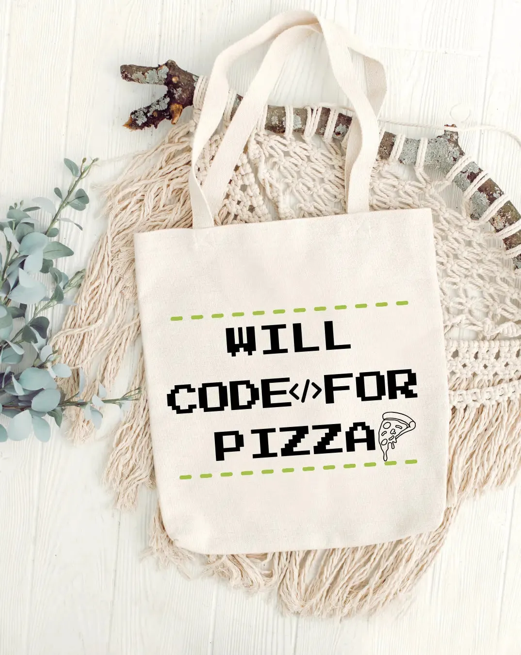 Code for Pizza Daily Thaila -  Canvas Reusable Bags