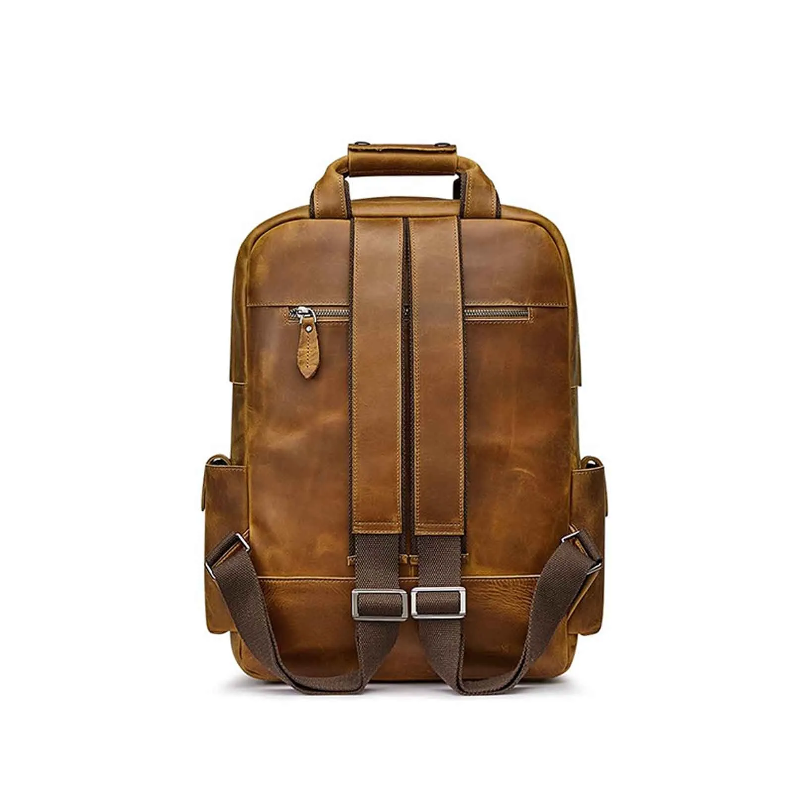 Crazy Horse Genuine Leather Travel Backpack for Men