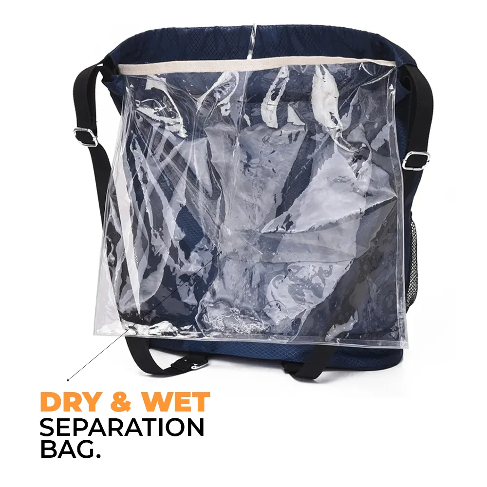 Custom Waterproof Drawstring Bag with Front Zipper Pouch