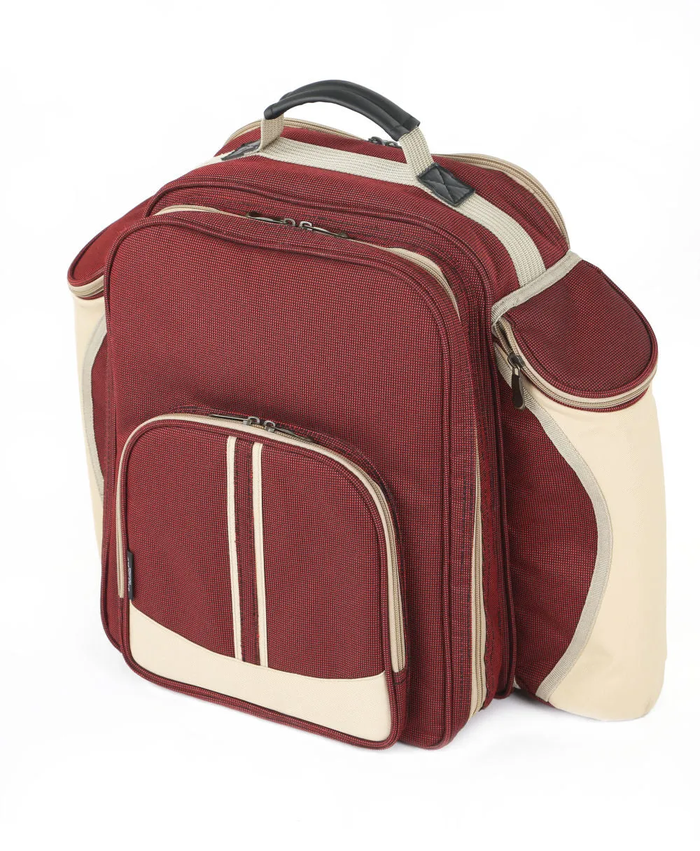 Deluxe Picnic Backpack Hamper for Four People