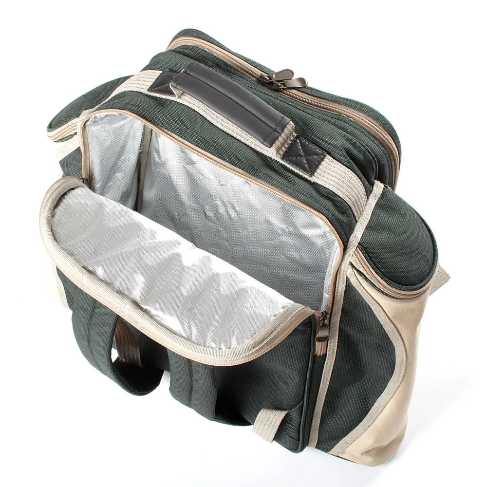 Deluxe Picnic Backpack Hamper for Two People with Matching Picnic Blanket