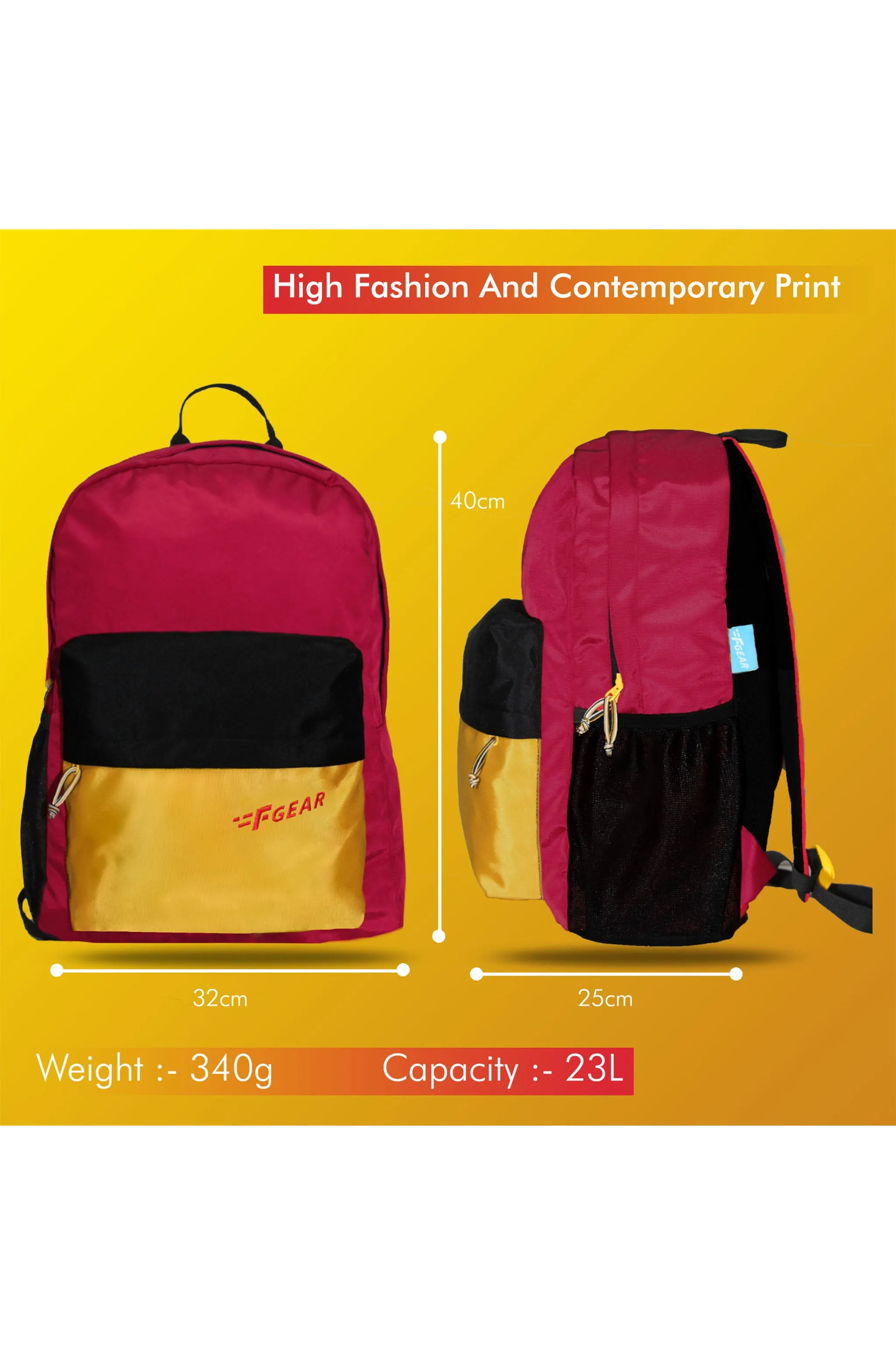 Emprise 23L Guc Red Yellow Black Backpack