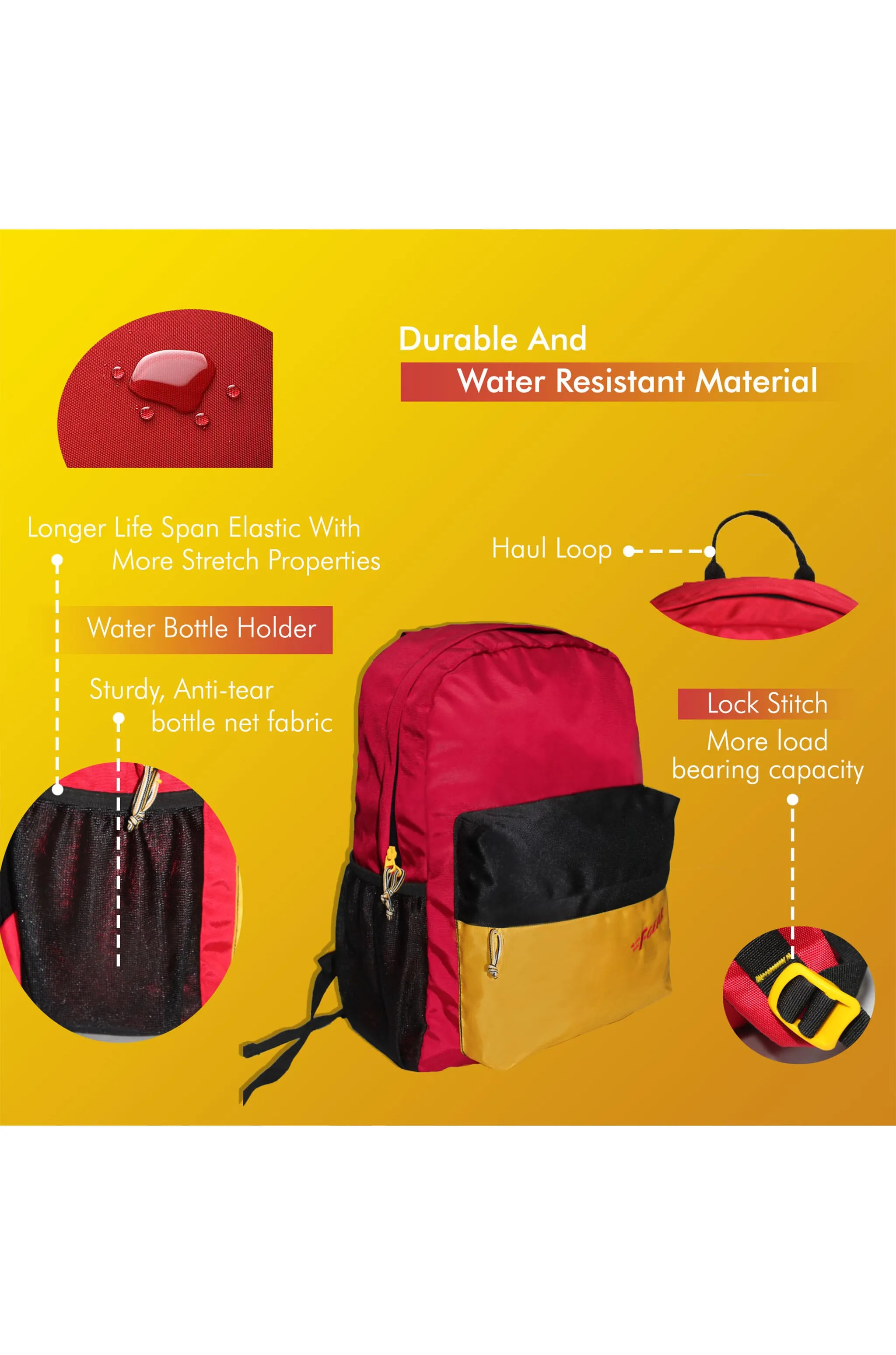 Emprise 23L Guc Red Yellow Black Backpack