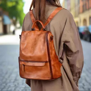 Glow Chic's Genuine Leather Anti-Theft Backpack