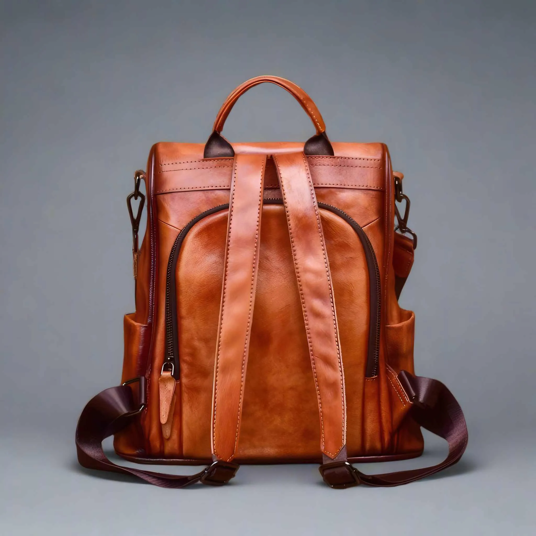 Glow Chic's Genuine Leather Anti-Theft Backpack