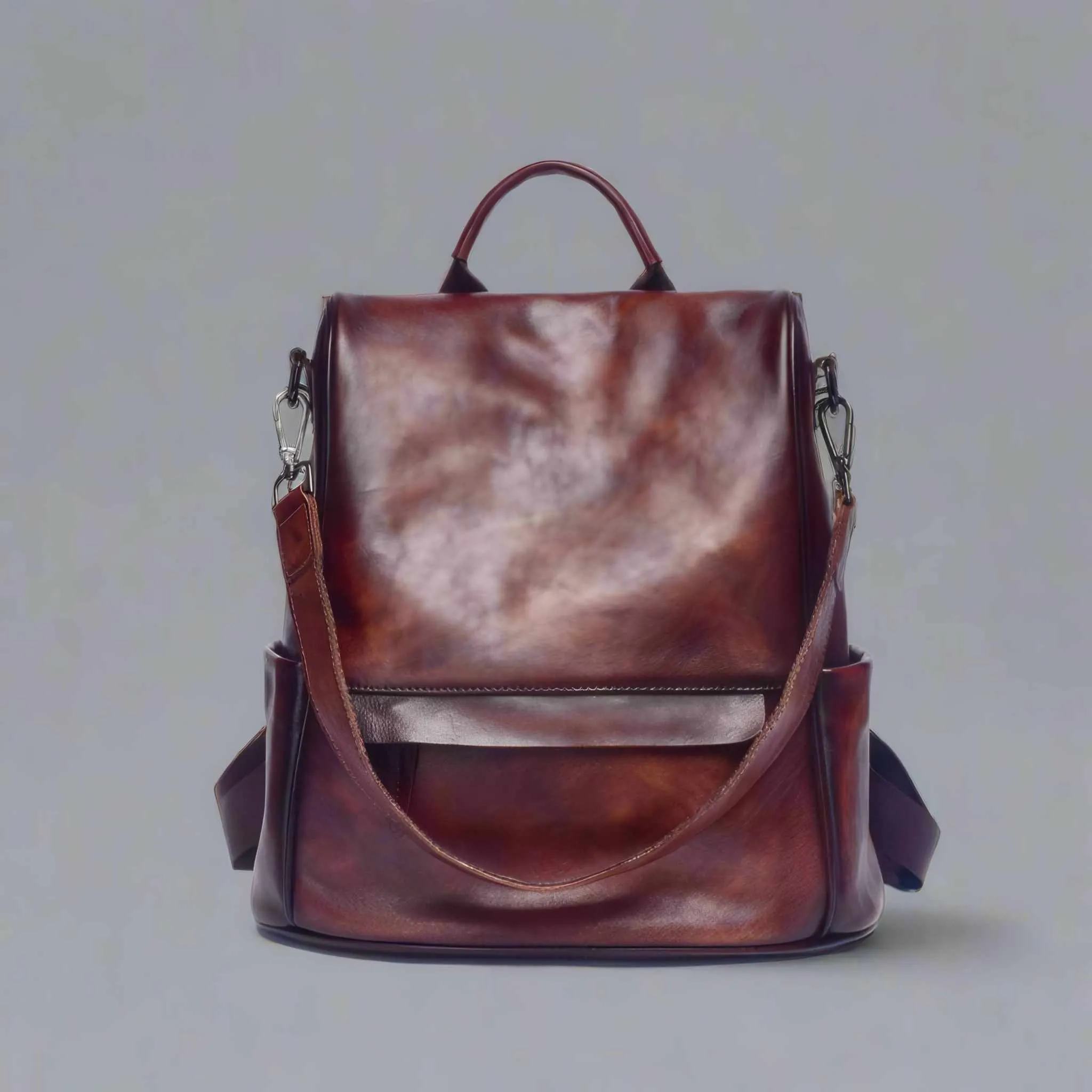 Glow Chic's Genuine Leather Anti-Theft Backpack