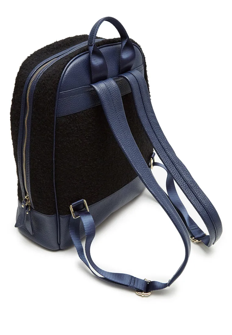 Grey By Ortenhill Grayson Blue Leather Felt Backpack (Unisex)