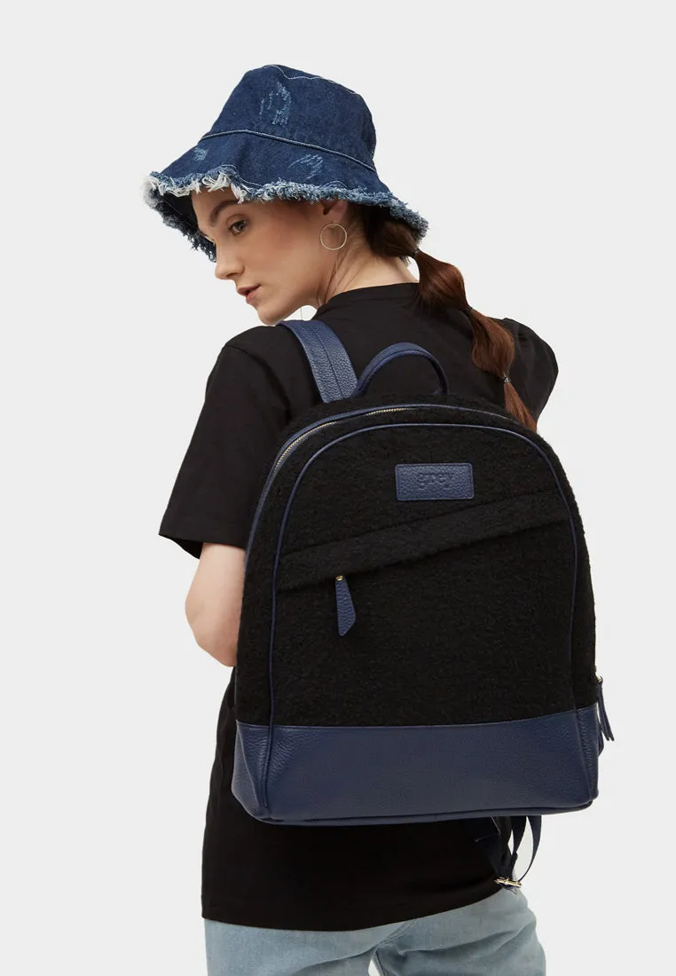 Grey By Ortenhill Grayson Blue Leather Felt Backpack (Unisex)