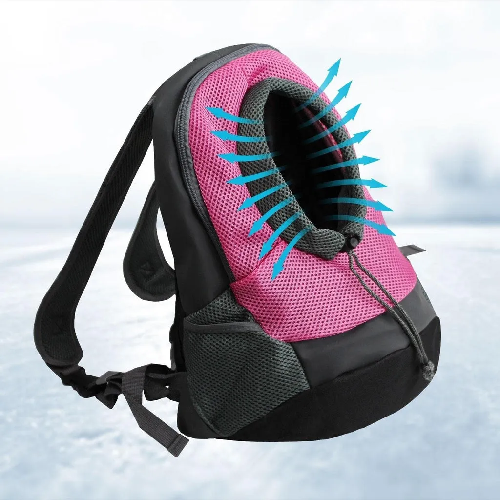 Hands-Free Front Pet Carrier Backpack, L Size, Pink - FLOOFI