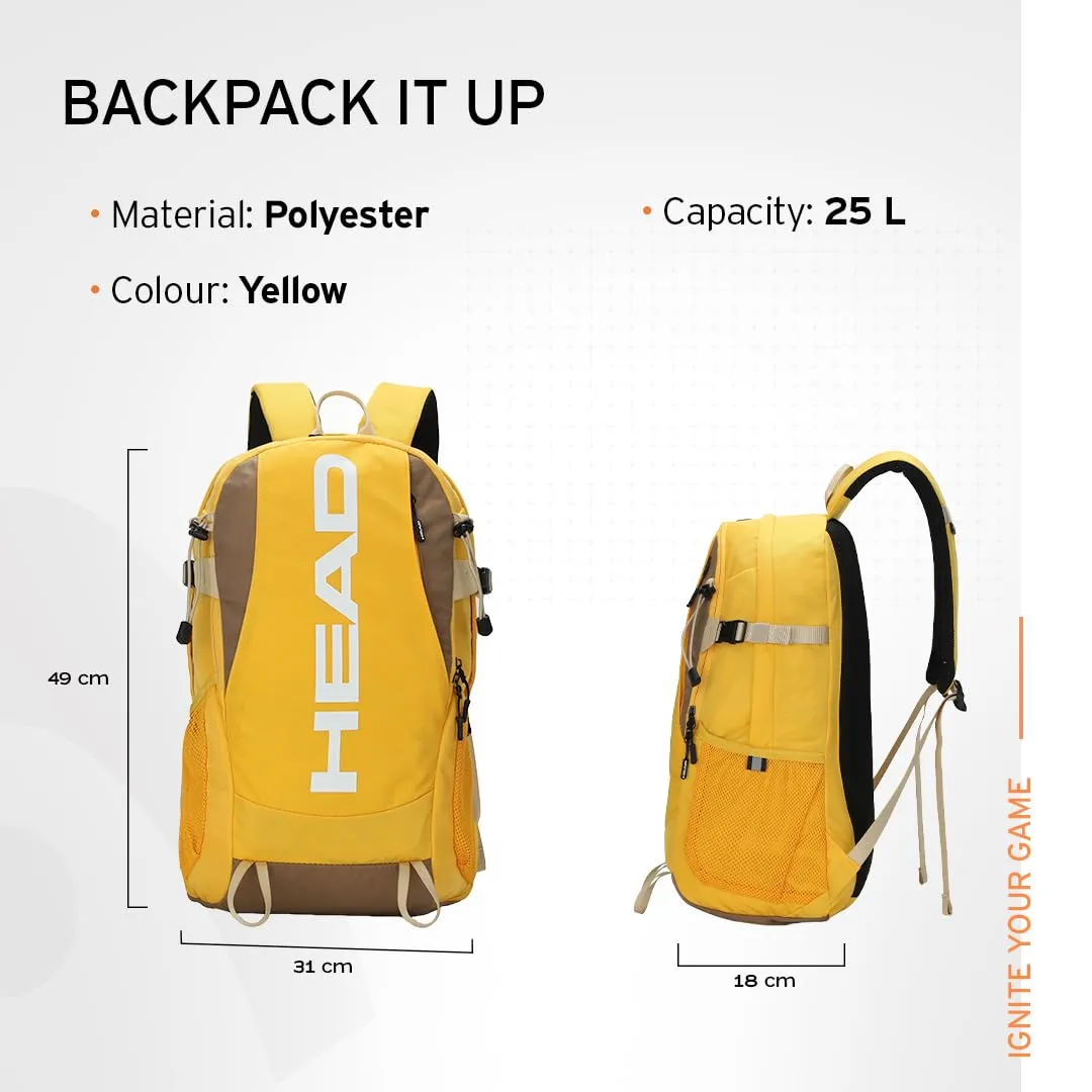 HEAD Jetsetter Explorer Series Standard Backpack 25 Litres Light Blue 100% Polyester (Yellow)