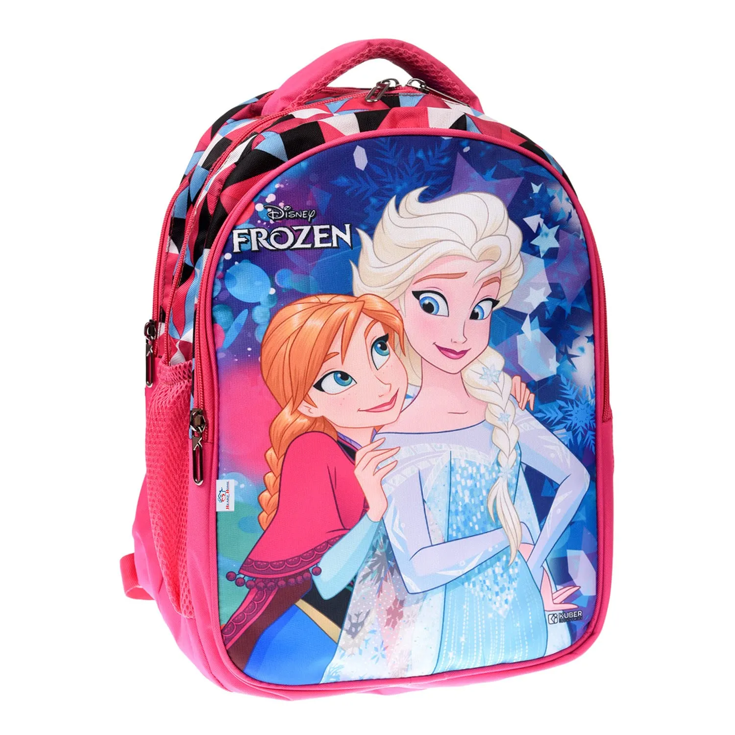 Heart Home Disney Frozen School Bag|3 Compartment Rexine School Bagpack|School Bag for Kids|School Bags for Girls with Zipper Closure (Pink)