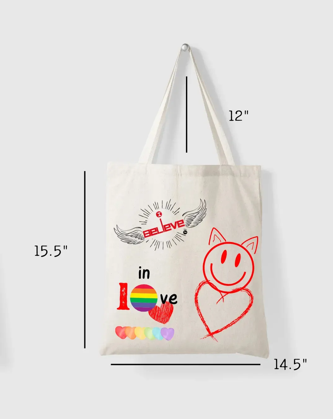 I Believe in Being in Love Daily Thaila -  Canvas Reusable Bags