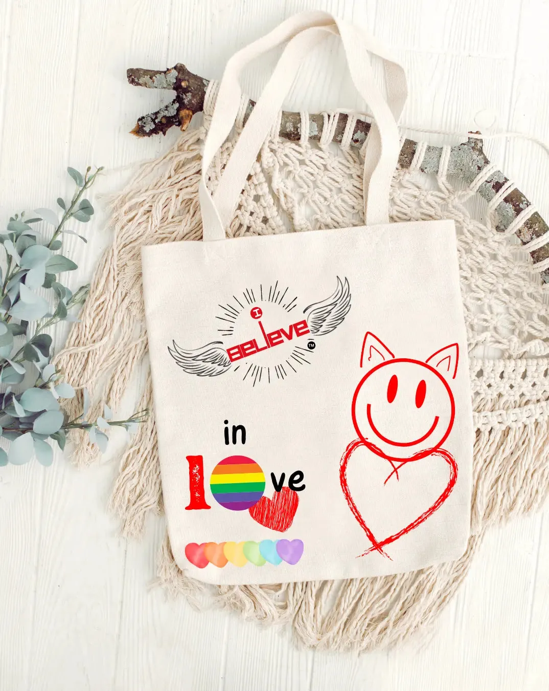 I Believe in Being in Love Daily Thaila -  Canvas Reusable Bags