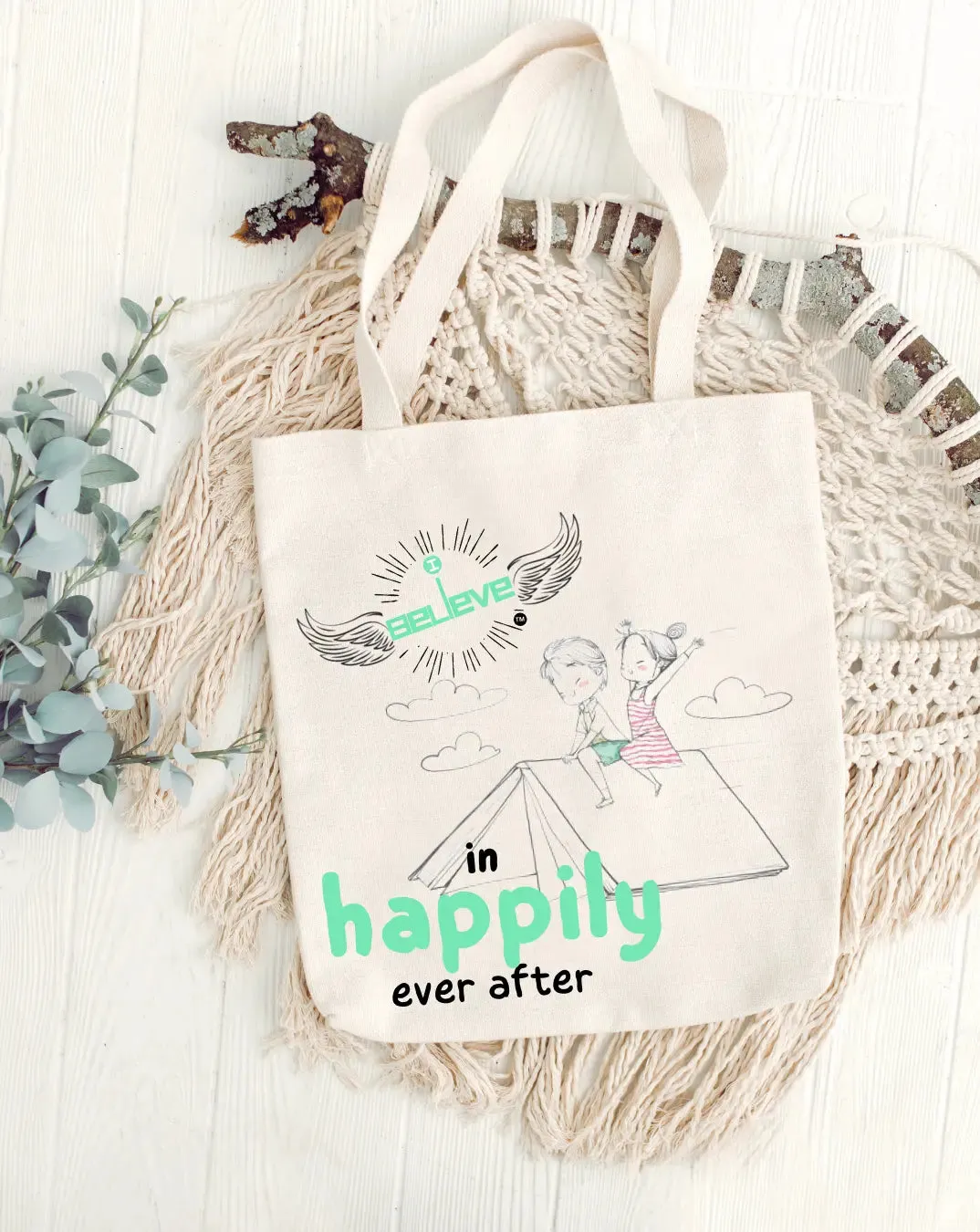 I Believe in Ever Afters Daily Thaila -  Canvas Reusable Bags