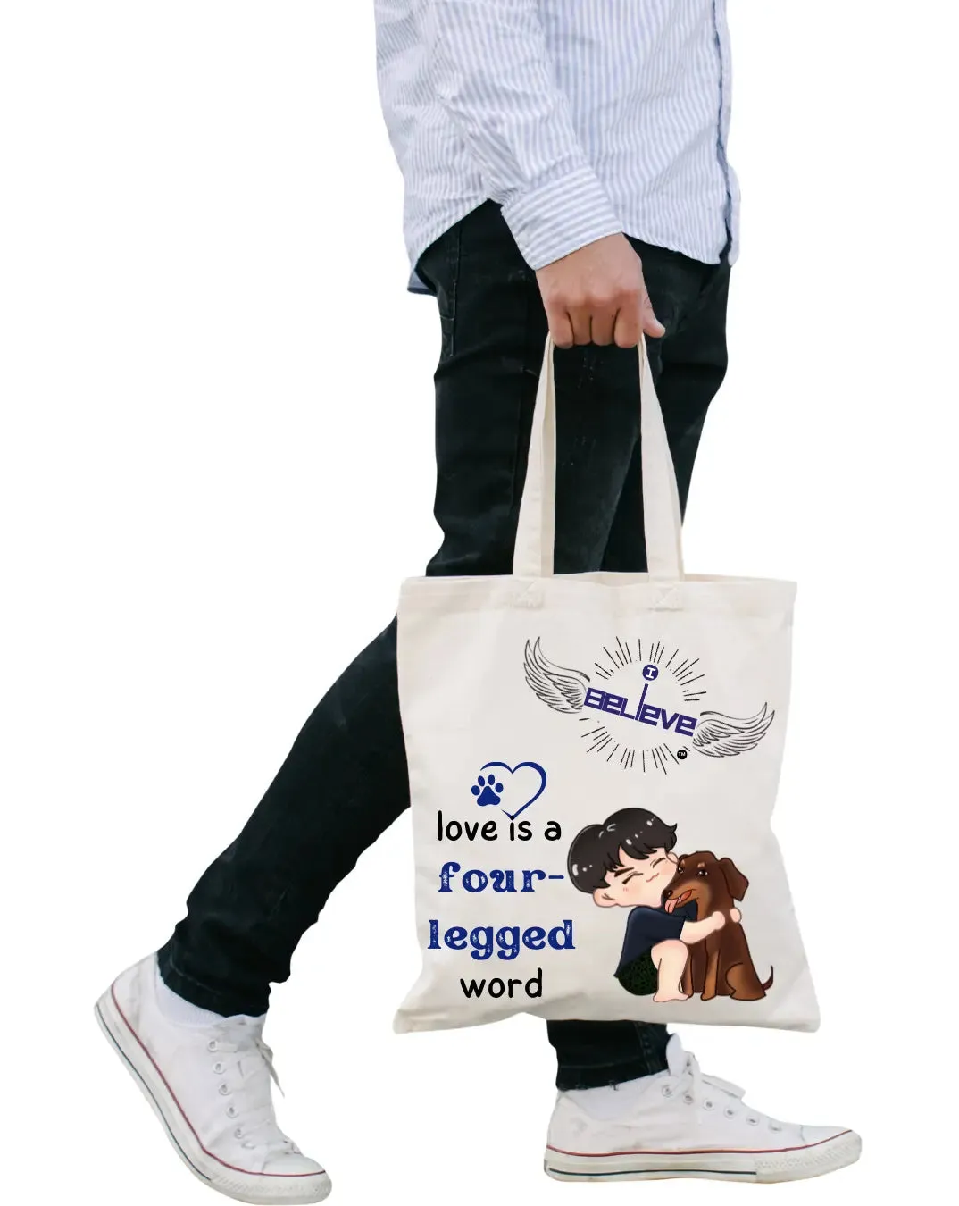 I Believe in Furry Love Daily Thaila -  Canvas Reusable Bags