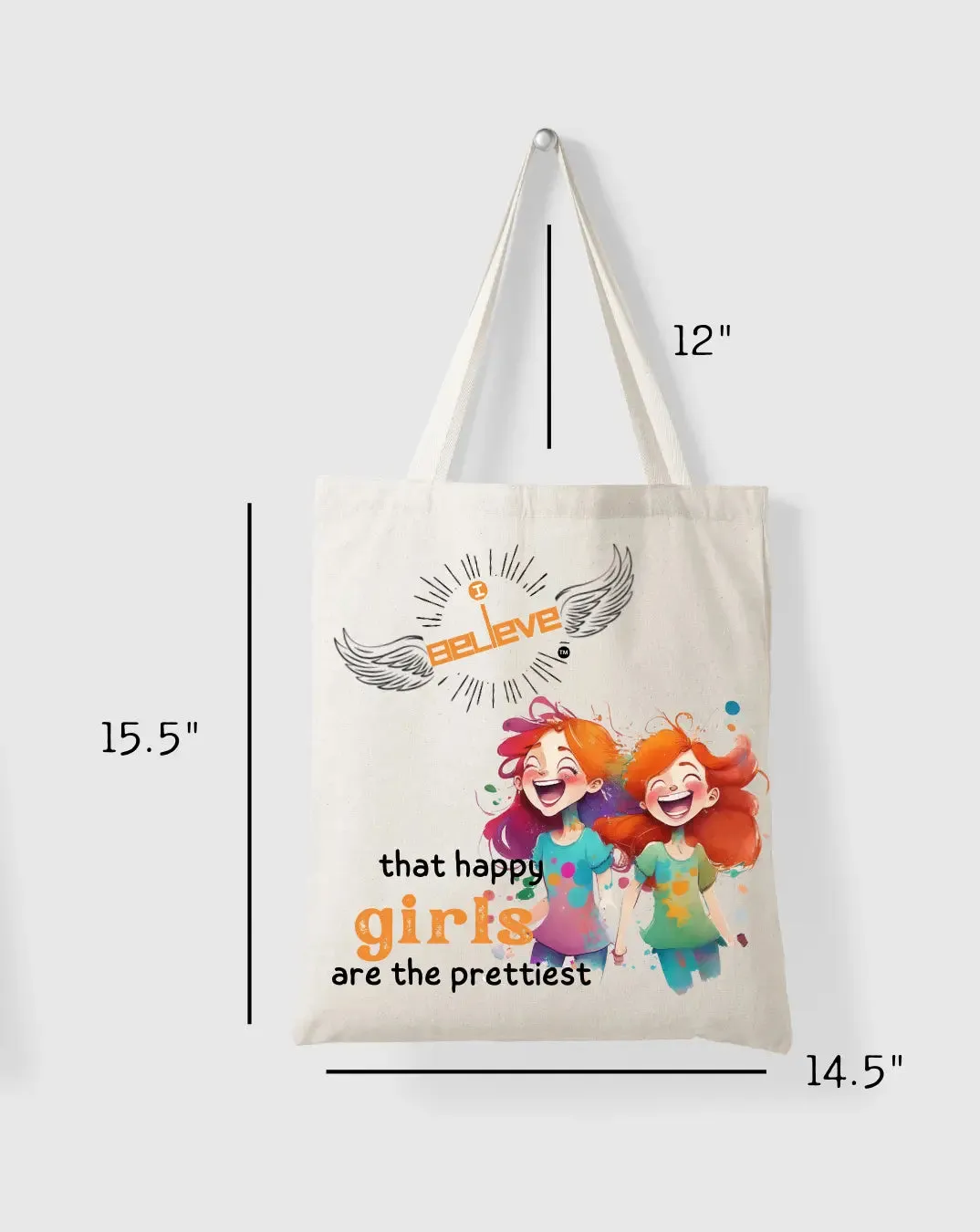 I Believe in Happy Daily Thaila -  Canvas Reusable Bags