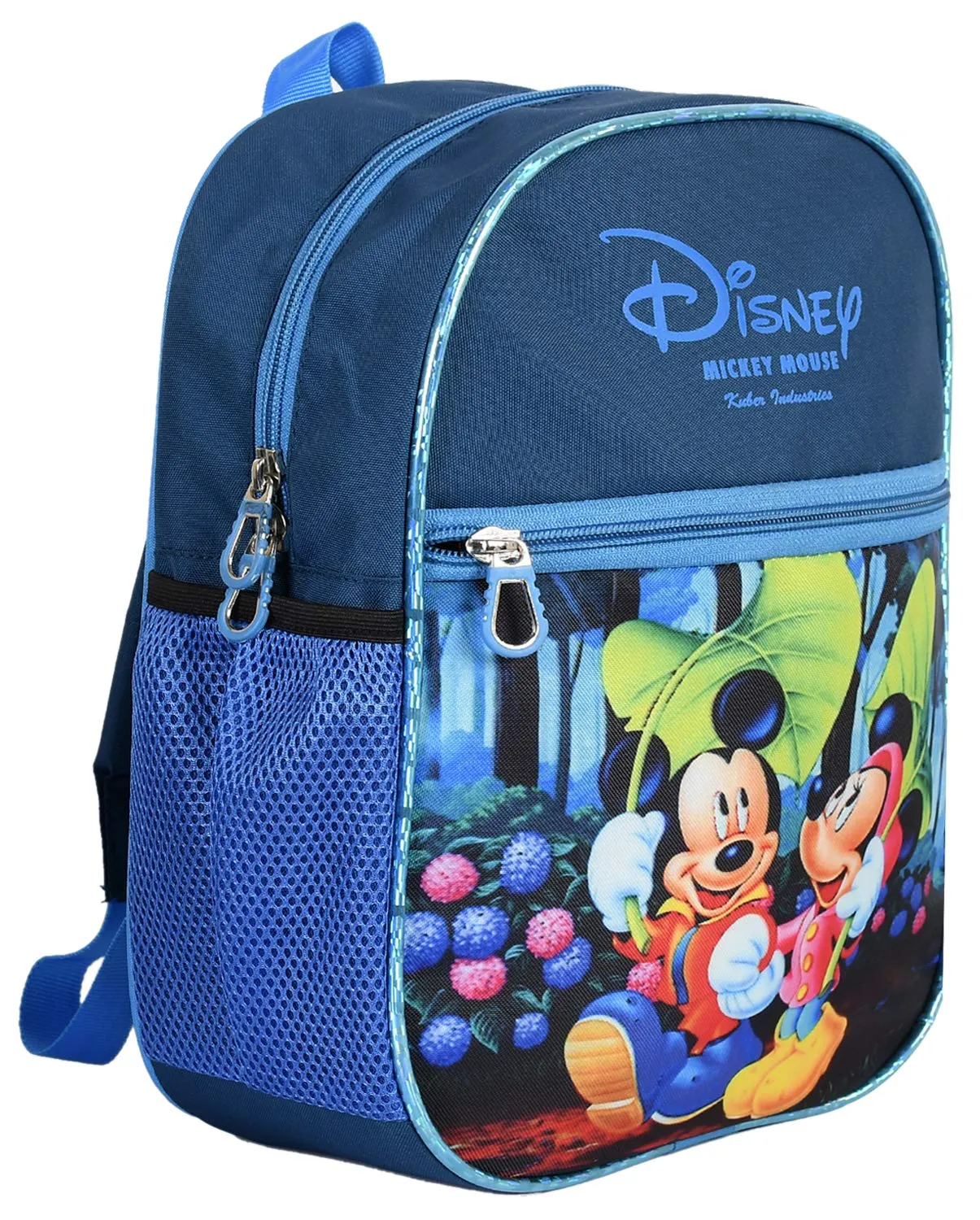 Kuber Industries Disney Print Unisex School Bag|Kids School Backpack|School Bag For Girls, Boys|Disney Mickey Minnie Mouse|Pack of 2 (Small & Medium)|BLUE