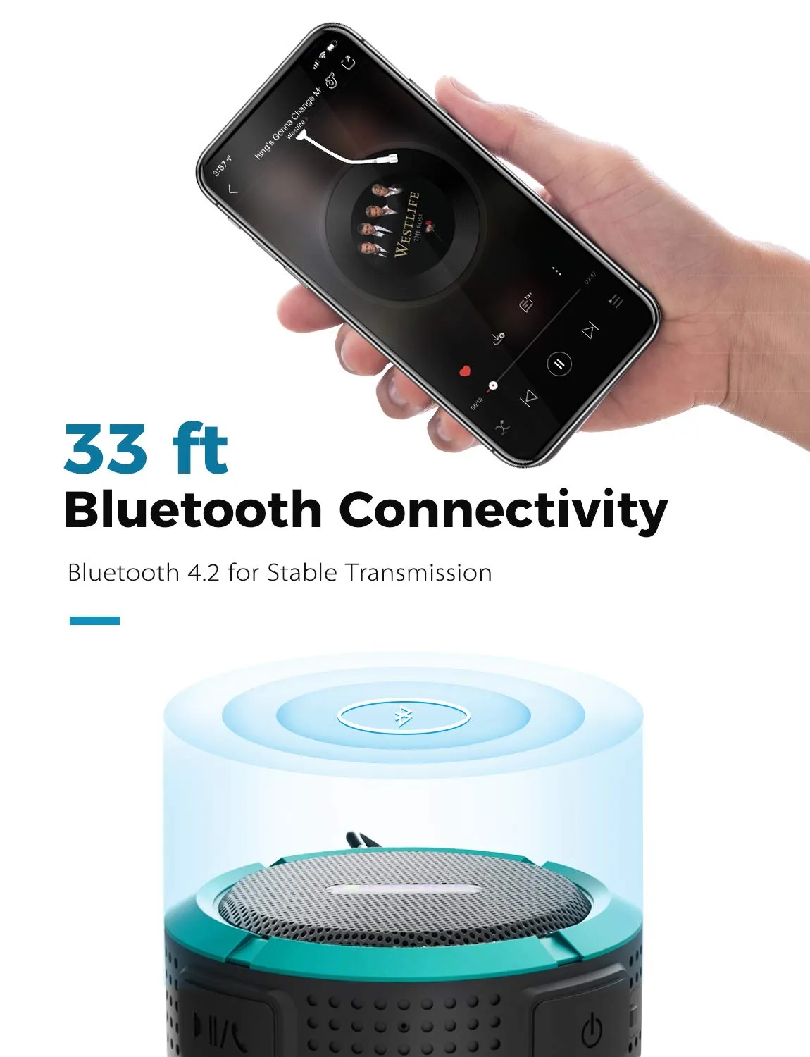 Loud Waterproof Portable Bluetooth Speaker