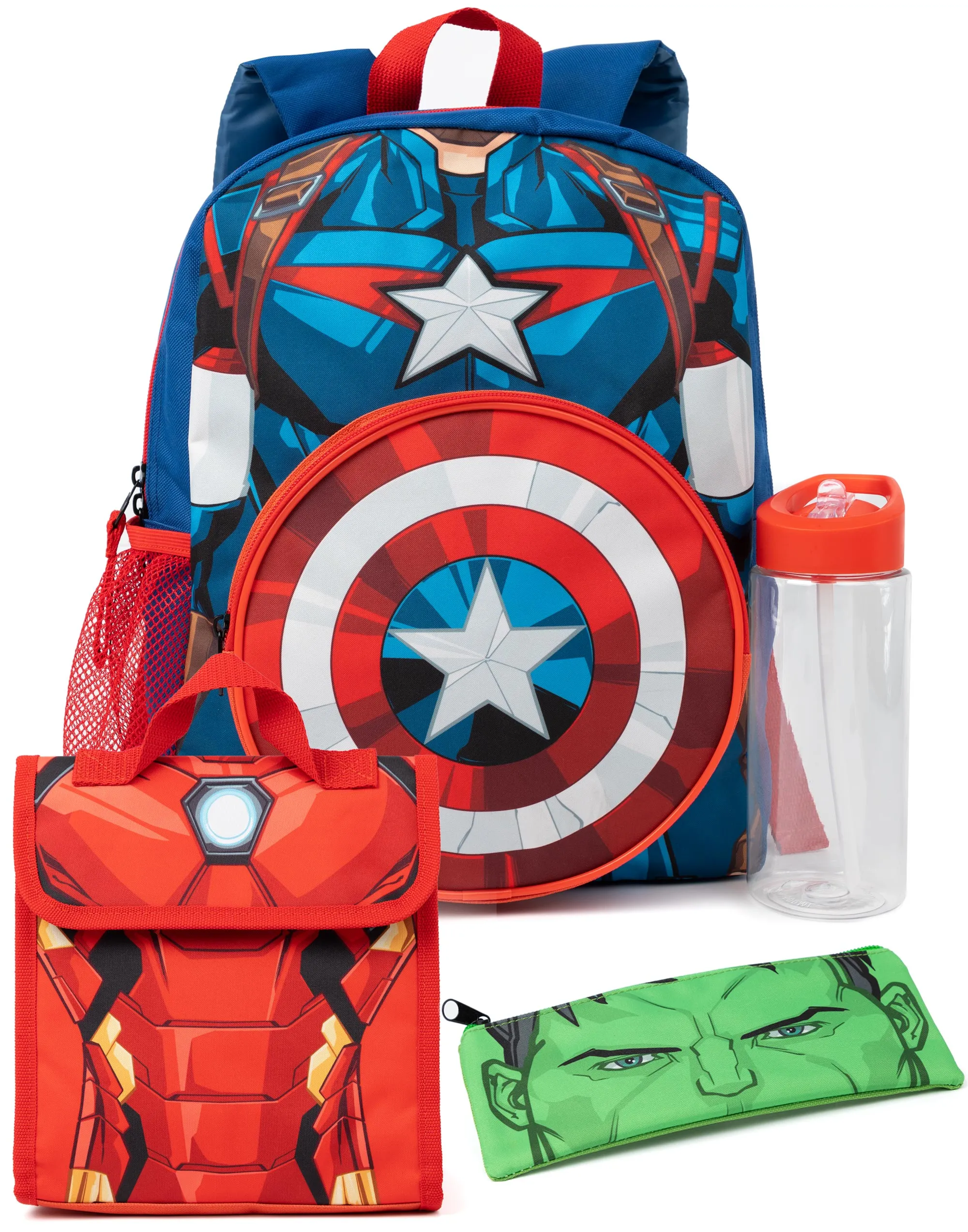 Marvel Boys Blue 4 Piece Backpack Set