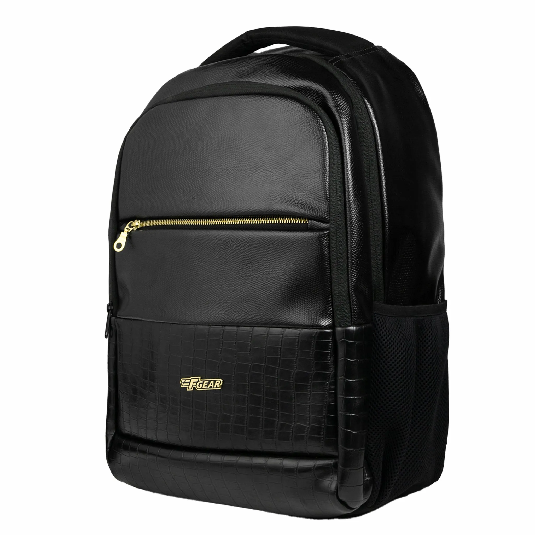 Mastermind 27L Black Vegan Leather Laptop Backpack