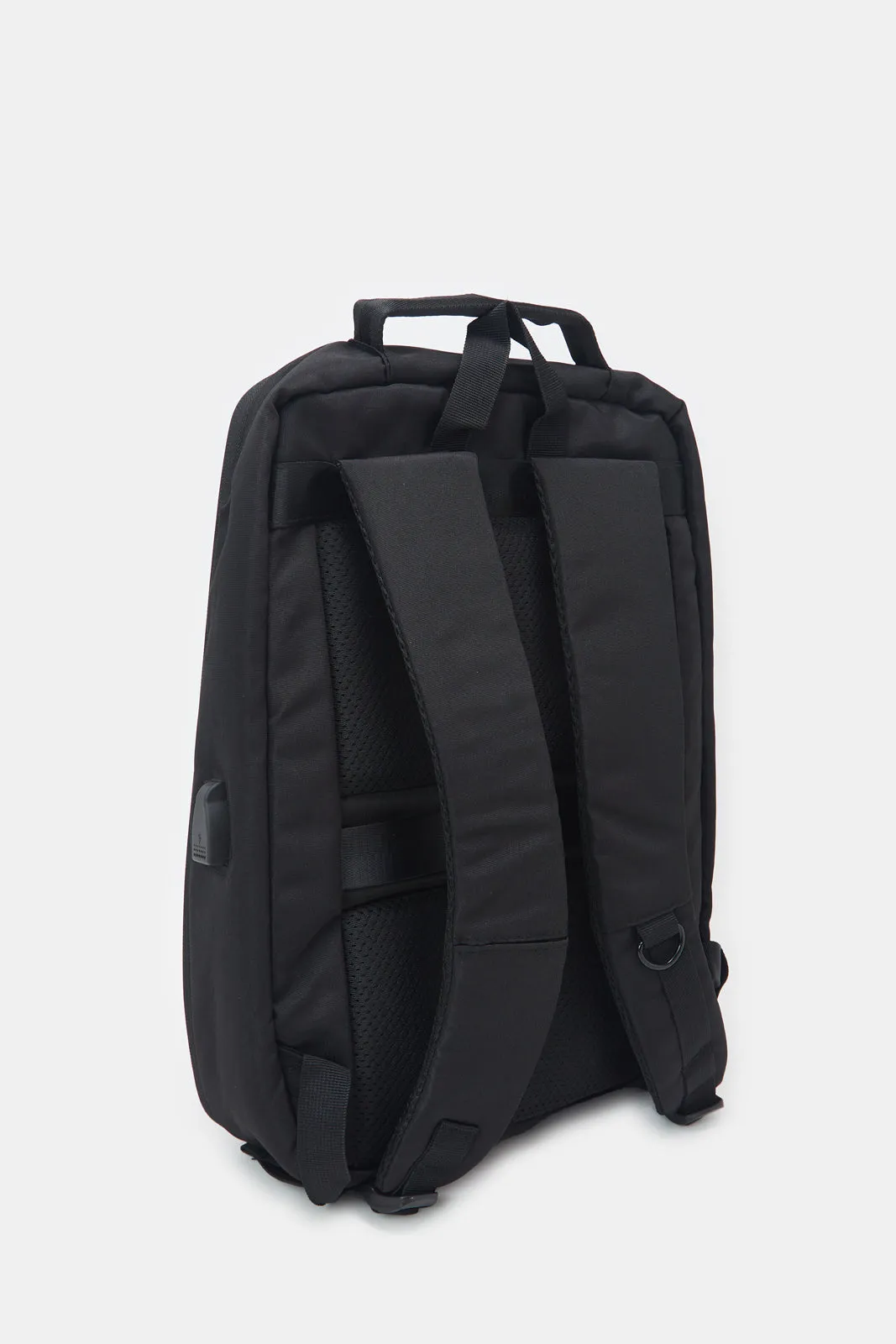 Men Black And Grey Backpack With Lock