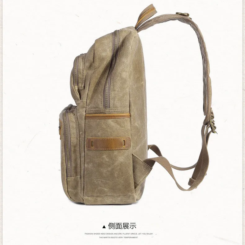 Men's Shoulder Retro Canvas Casual Travel Backpack