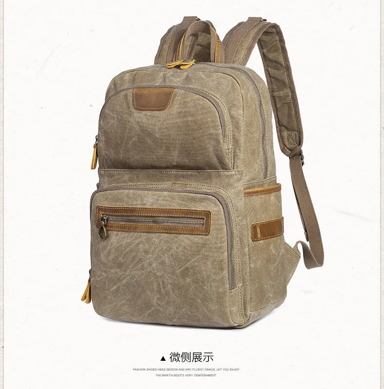 Men's Shoulder Retro Canvas Casual Travel Backpack