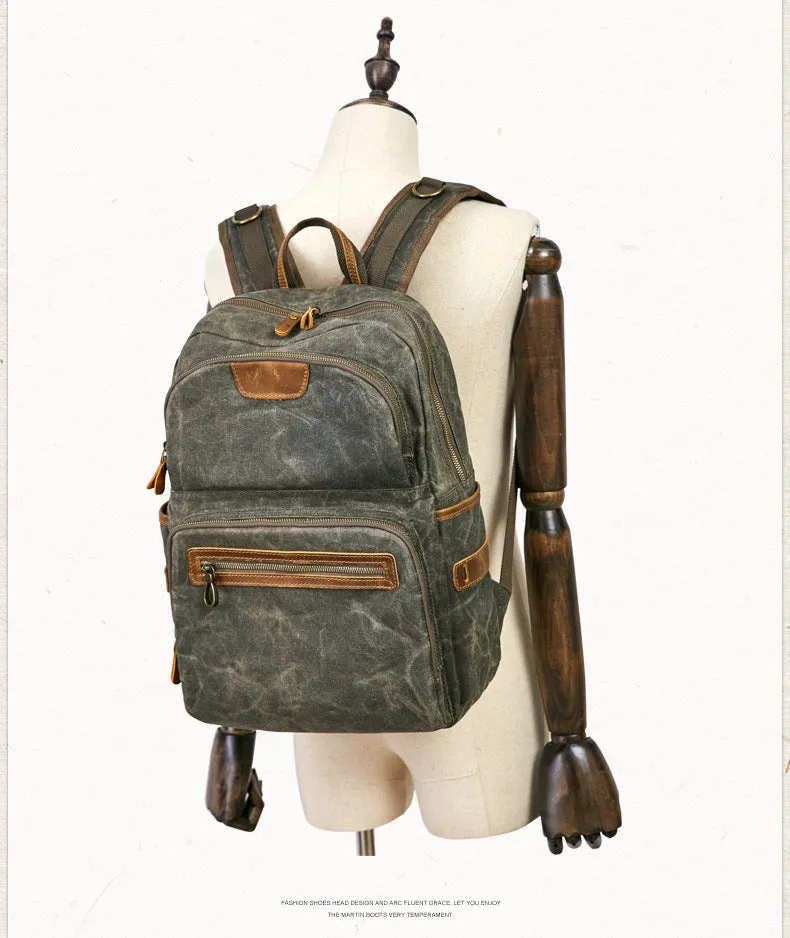 Men's Shoulder Retro Canvas Casual Travel Backpack