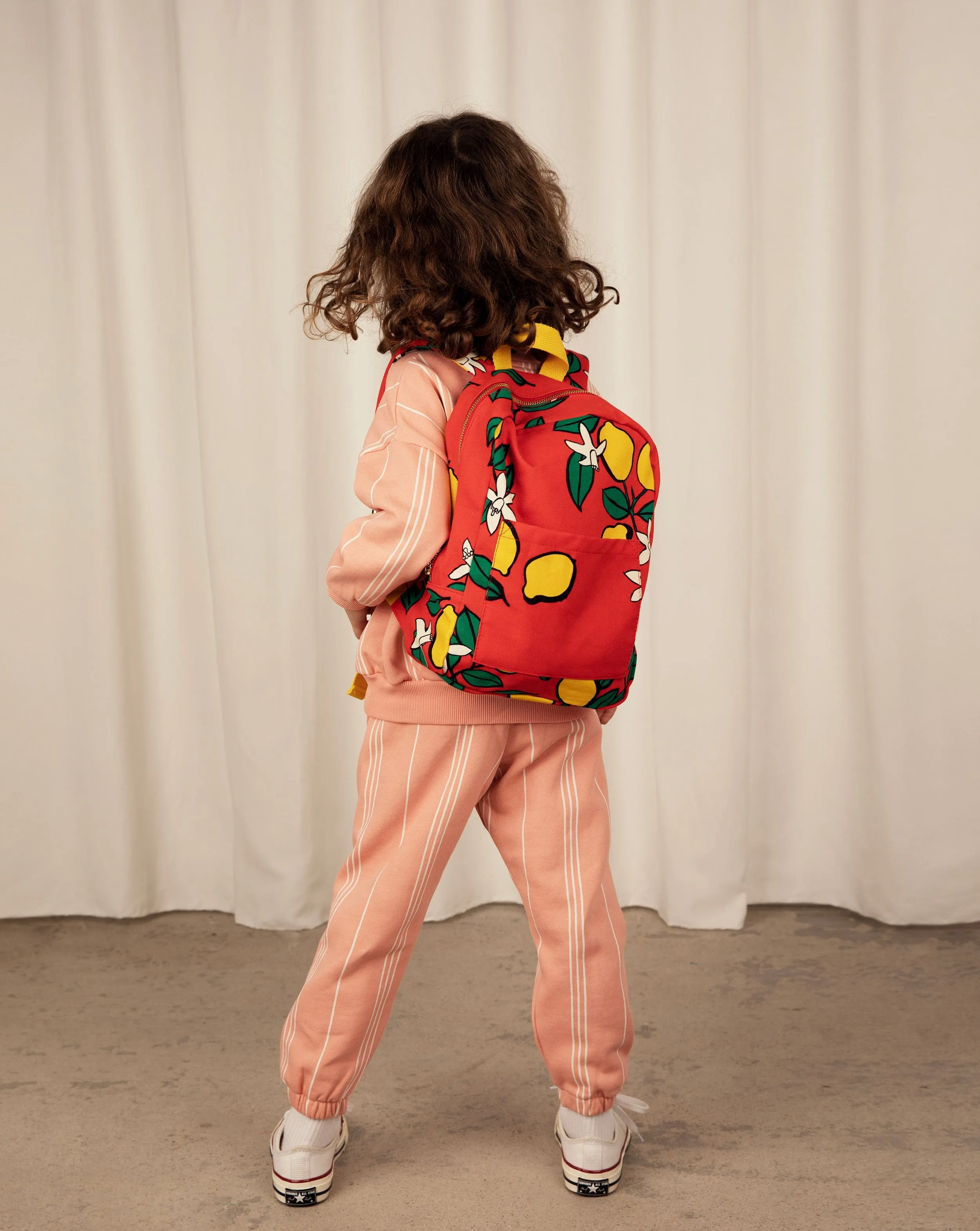 Mini Rodini Girls Lemons Backpack in Red