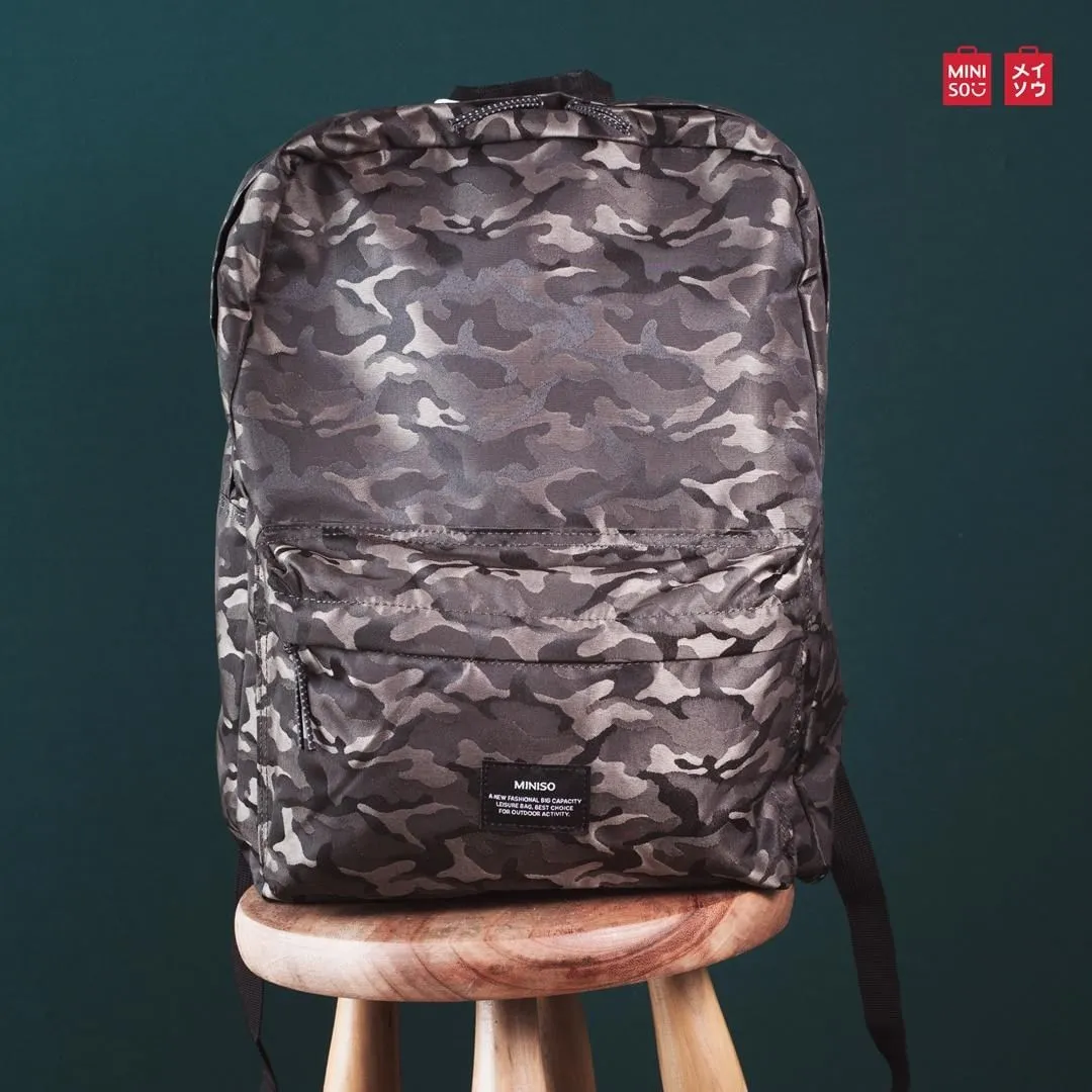 MINISO Camouflage Canvas Backpack (Green)