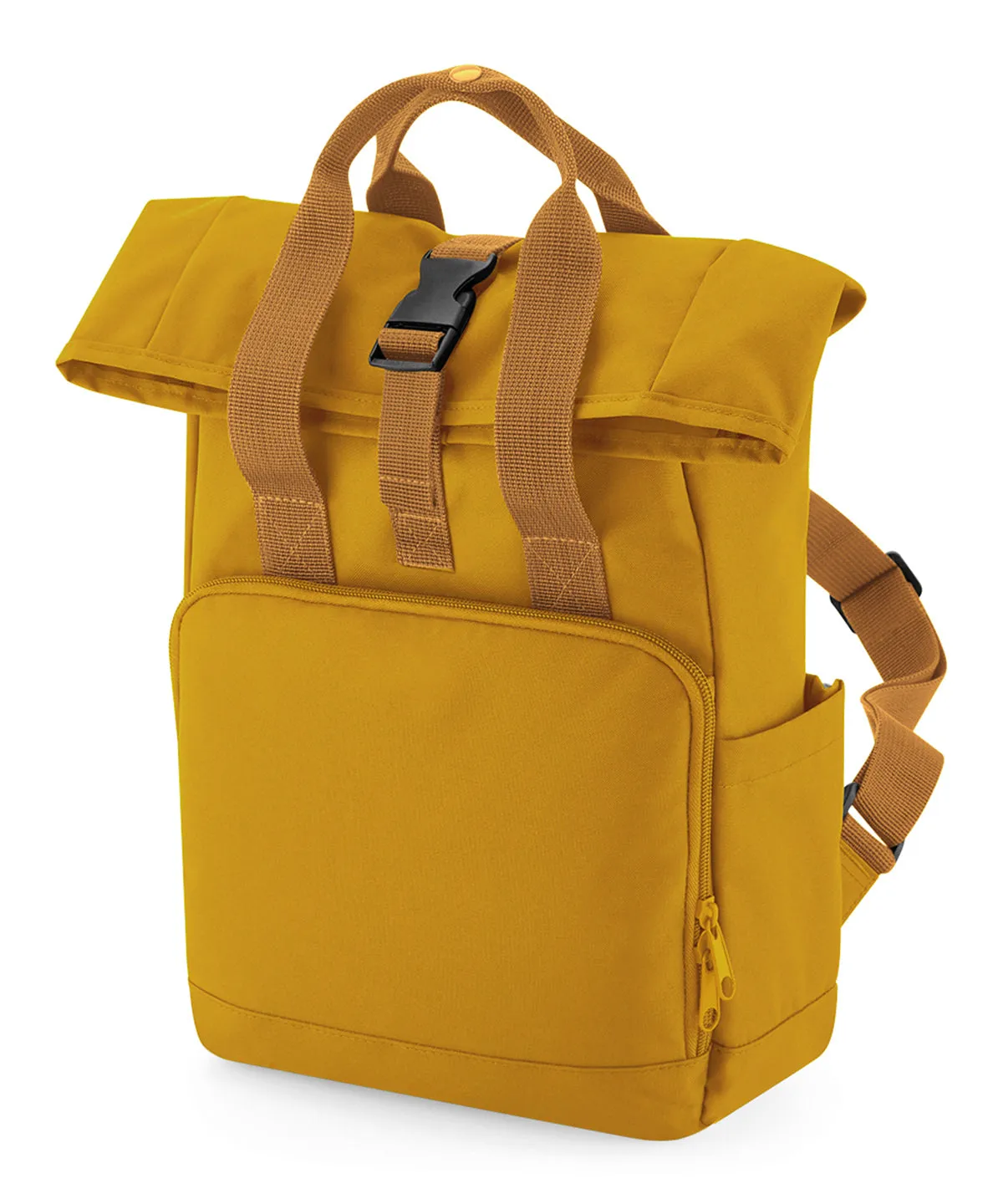 Mustard - Recycled mini twin handle roll-top backpack