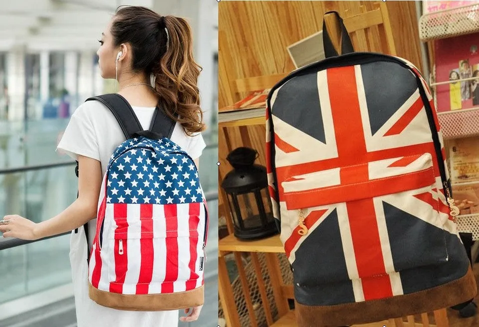 Olympic Games American US UK Flag Star-Spangled Banner Backpack Shool Bag Student bag