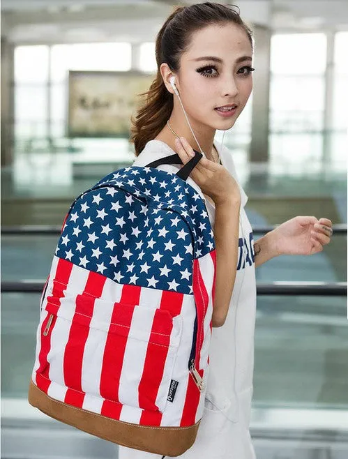 Olympic Games American US UK Flag Star-Spangled Banner Backpack Shool Bag Student bag