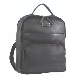 PIERRE CARDIN PC2808 Black RUSTIC LEATHER LARGE BACKPACK