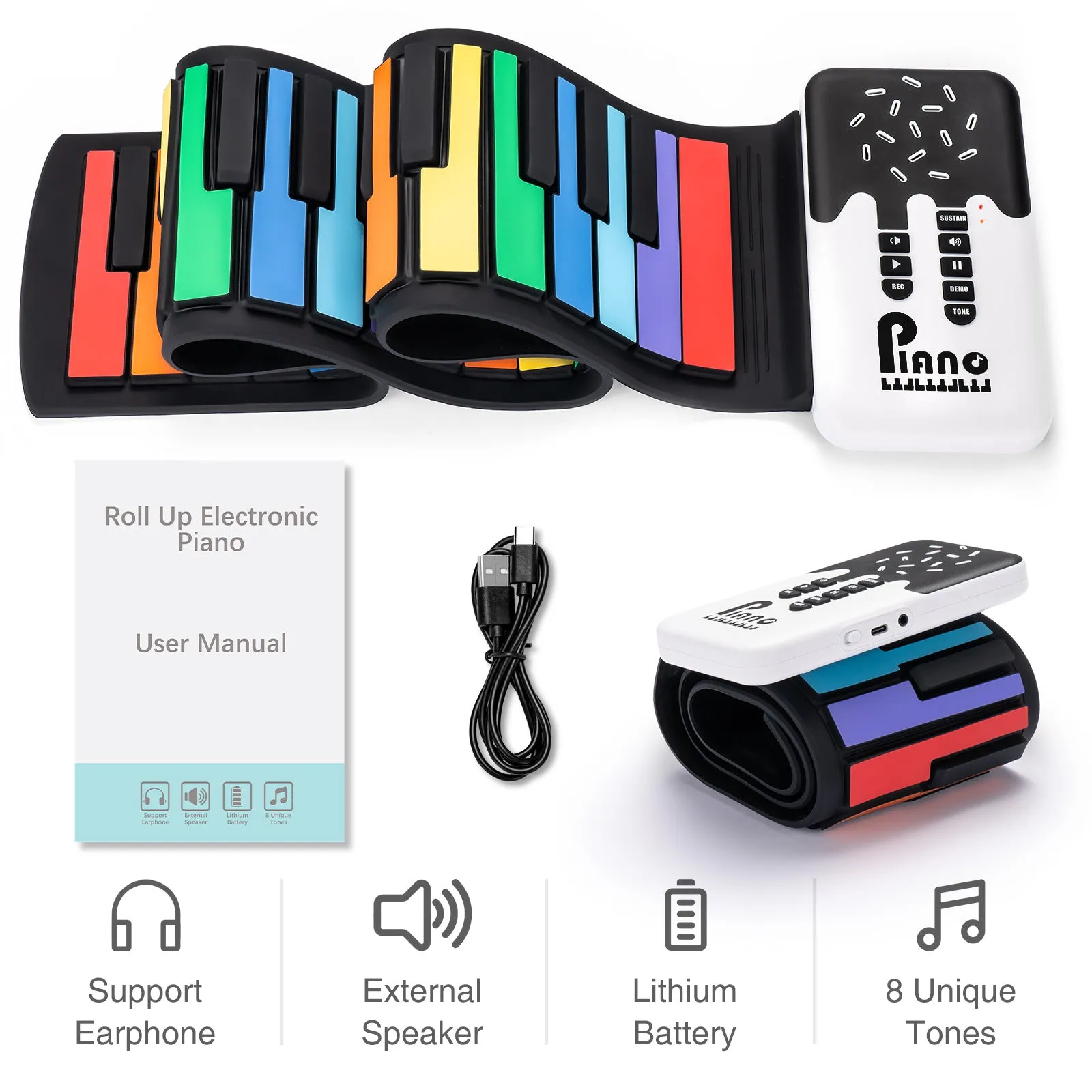 POGOLAB BL49 Electric Foldable Portable 49 Key Keyboard Piano