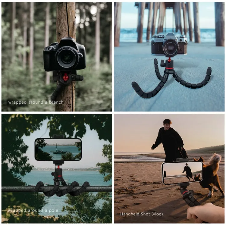 PULUZ Mini Octopus Flexible Tripod Holder with Remote Control for SLR Cameras, GoPro, Cellphone