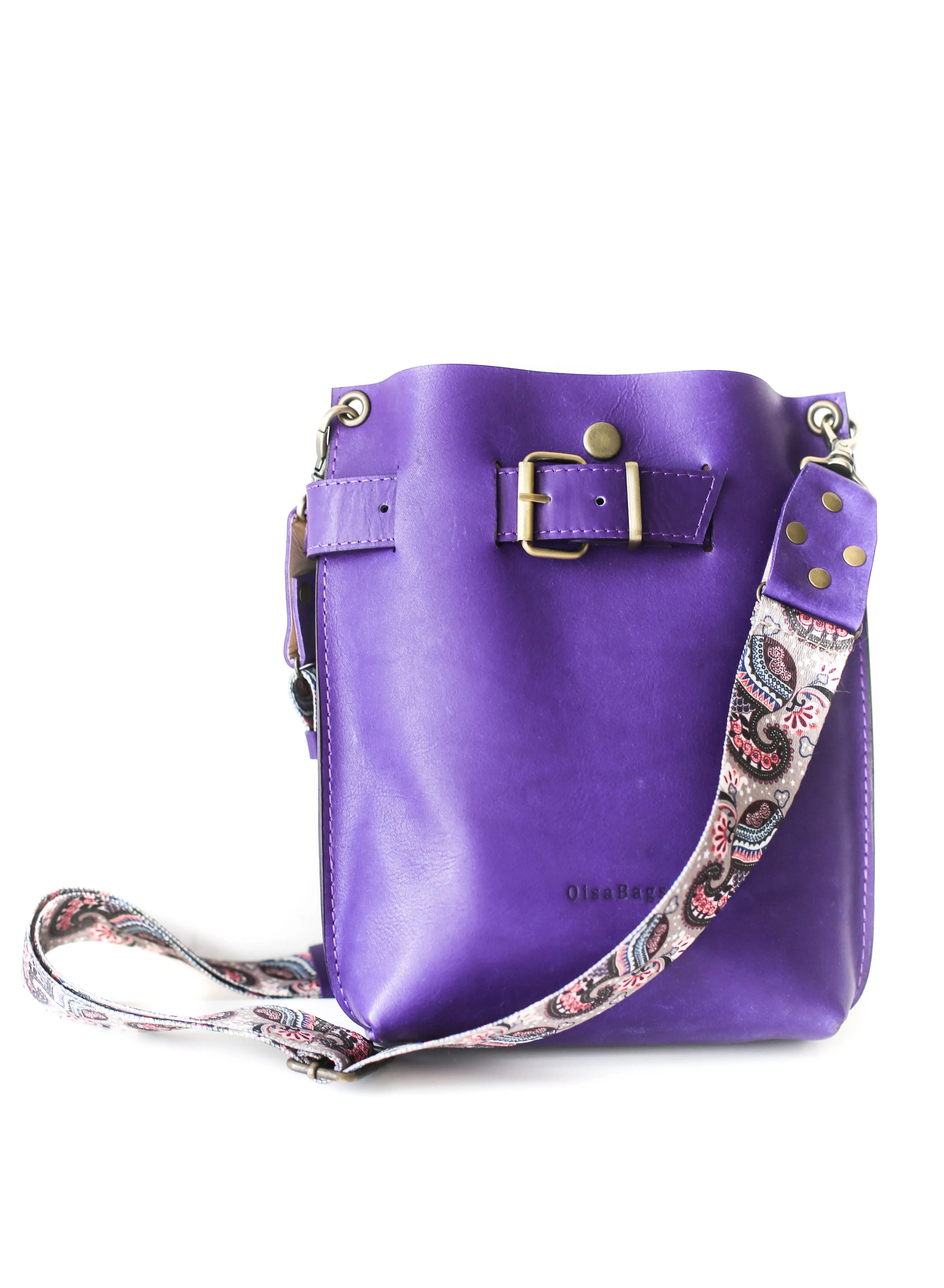 Purple Small Leather Bag