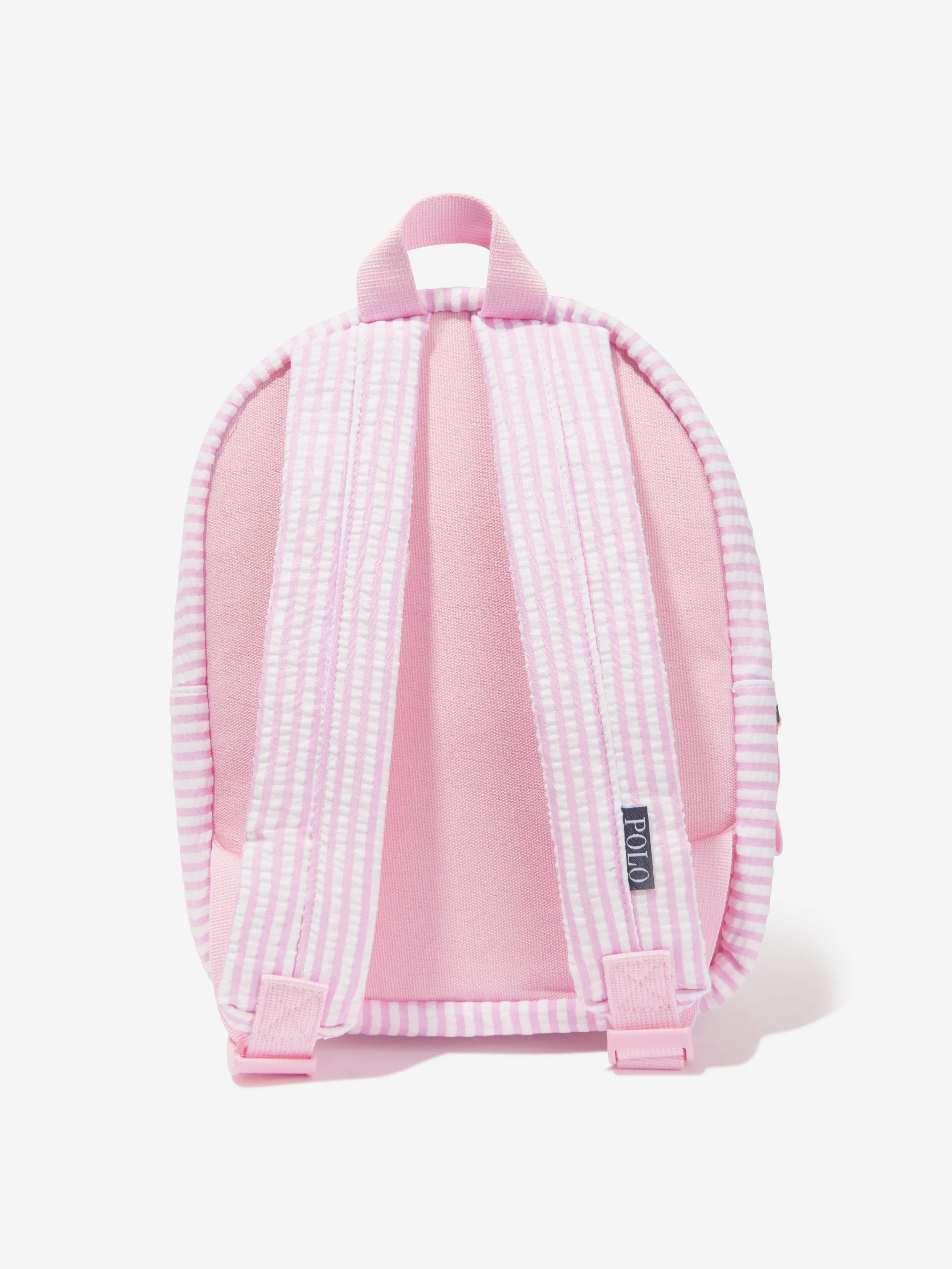 Ralph Lauren Girls Mini Seersucker Backpack in Pink